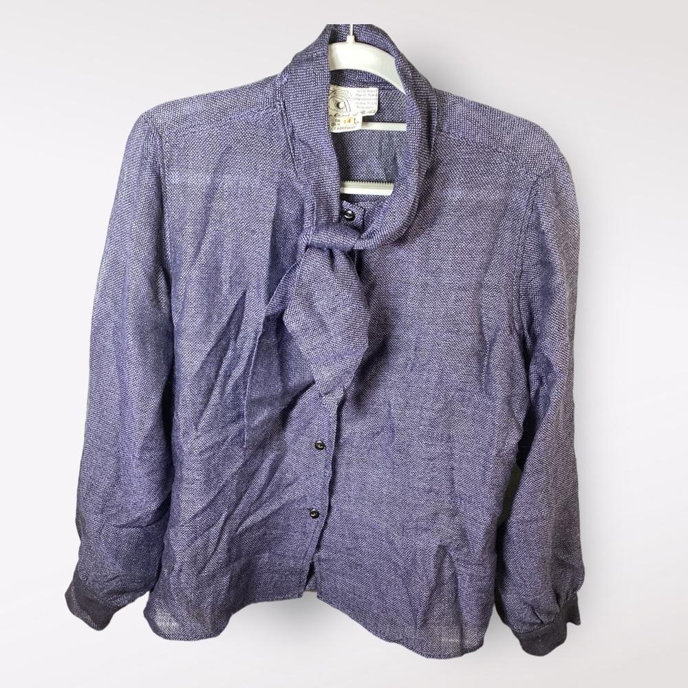 The Crock of Gold Wool Women’s Blouse Sz 14 Hand-Dyed Handwoven Purple Irish